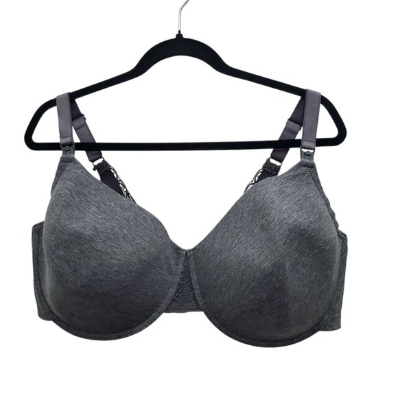 Adore Me N4251AMX Heather Gray Maternity Full Figure Underwire Nursing Bra 44G‎ - Picture 1 of 5